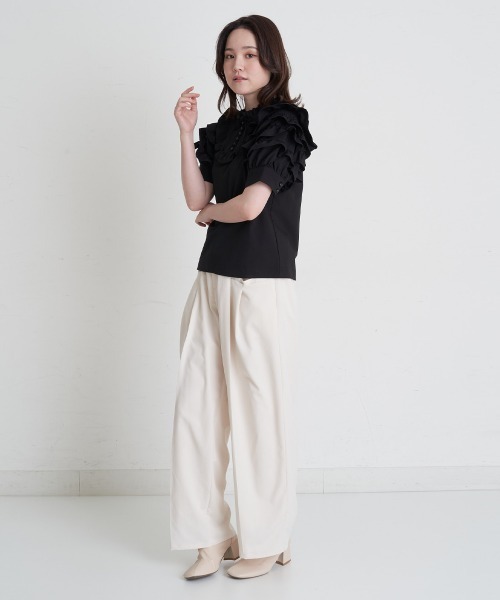 A de a.v.v（アードアー・ヴェ・ヴェ）の「フリルスリーブリボンブラウス（シャツ/ブラウス・レディース・ホワイト/ミント/ブラック・SMALL/MEDIUM/36/38）」の19枚目の写真