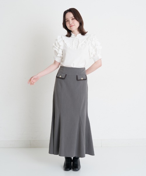 A de a.v.v（アードアー・ヴェ・ヴェ）の「フリルスリーブリボンブラウス（シャツ/ブラウス・レディース・ホワイト/ミント/ブラック・SMALL/MEDIUM/36/38）」の16枚目の写真