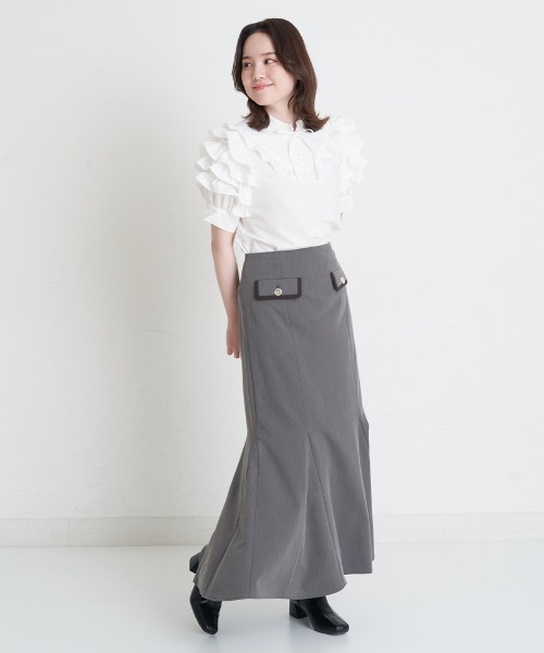 A de a.v.v（アードアー・ヴェ・ヴェ）の「フリルスリーブリボンブラウス（シャツ/ブラウス・レディース・ホワイト/ミント/ブラック・SMALL/MEDIUM/36/38）」の17枚目の写真