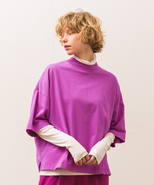 セール】オーバーサイズモックネックTシャツ（Tシャツ