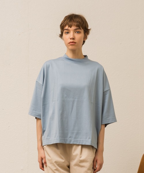 ALLUMER（アリュメール）の「オーバーサイズモックネックTシャツ（Tシャツ/カットソー・レディース・ホワイト/ピンク/サックスブルー/ブラック・1）」の20枚目の写真