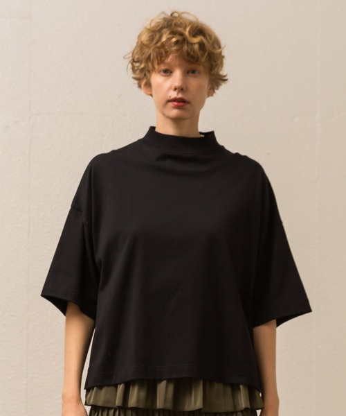 ALLUMER（アリュメール）の「オーバーサイズモックネックTシャツ（Tシャツ/カットソー・レディース・ホワイト/ピンク/サックスブルー/ブラック・1）」の12枚目の写真