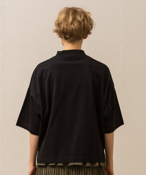 ALLUMER（アリュメール）の「オーバーサイズモックネックTシャツ（Tシャツ/カットソー・レディース・ホワイト/ピンク/サックスブルー/ブラック・1）」の15枚目の写真