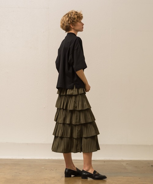 ALLUMER（アリュメール）の「オーバーサイズモックネックTシャツ（Tシャツ/カットソー・レディース・ホワイト/ピンク/サックスブルー/ブラック・1）」の19枚目の写真