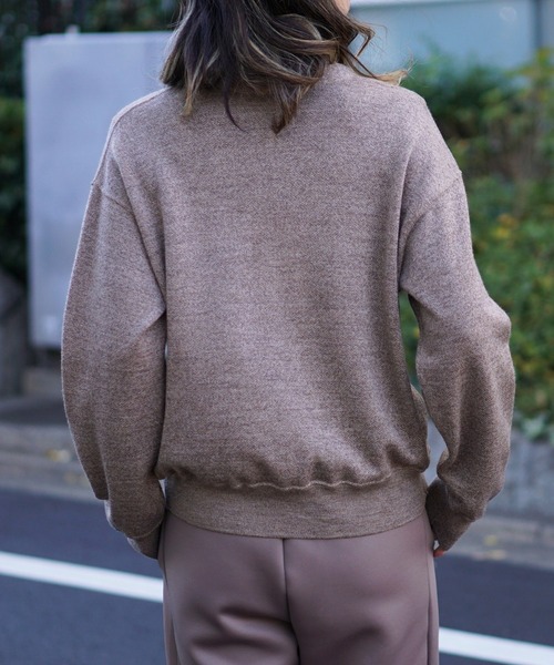 FilMelange(フィルメランジェ)の「FilMelange / フィルメランジェ WISHART ウールモスステッチニット カーディガン(カーディガン/ボレロ・レディース・オレンジ/オートミール・1)」の3枚目の写真