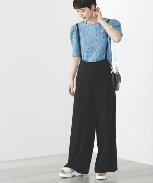 BEAMS HEART(ビームスハート)の「BEAMS HEART / 細サス付き ワイドパンツ(その他パンツ・レディース・ブラック/ピンク系その他/ベージュ・SMALL/MEDIUM)」の10枚目の写真
