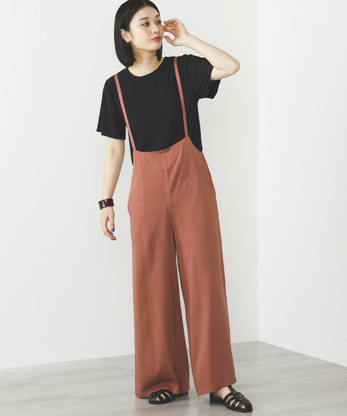 BEAMS HEART(ビームスハート)の「BEAMS HEART / 細サス付き ワイドパンツ(その他パンツ・レディース・ブラック/ピンク系その他/ベージュ・SMALL/MEDIUM)」の3枚目の写真