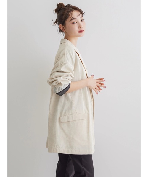 AMERICAN HOLIC（アメリカンホリック）の「Wボタンドロップショルダーテーラードジャケット2（テーラードジャケット・レディース・ライトベージュ・M/L）」の4枚目の写真