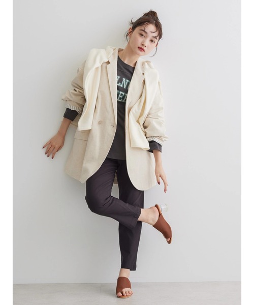 AMERICAN HOLIC（アメリカンホリック）の「Wボタンドロップショルダーテーラードジャケット2（テーラードジャケット・レディース・ライトベージュ・M/L）」の9枚目の写真
