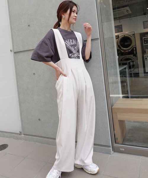 クリアツイルハイウエストサロペットパンツ クリアツイルハイウエストサロペットパンツ