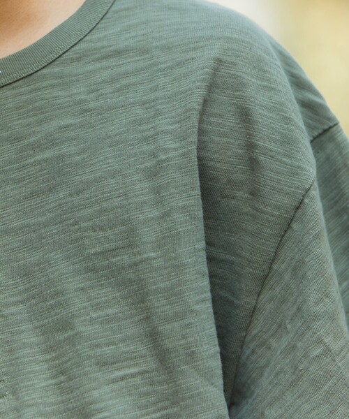 HINSON（ヒンソン）の「HINSON/ヒンソン 別注 ヘンリーネックスラブ半袖 TEE/半袖Tシャツ（Tシャツ/カットソー・メンズ・ホワイト/ブラック/オリーブ/ホワイト×ブラック・MEDIUM/LARGE）」の12枚目の写真