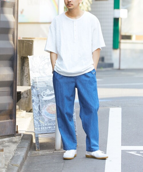 HINSON（ヒンソン）の「HINSON/ヒンソン 別注 ヘンリーネックスラブ半袖 TEE/半袖Tシャツ（Tシャツ/カットソー・メンズ・ホワイト/ブラック/オリーブ/ホワイト×ブラック・MEDIUM/LARGE）」の21枚目の写真