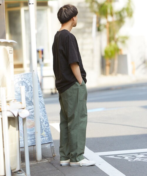 HINSON（ヒンソン）の「HINSON/ヒンソン 別注 ヘンリーネックスラブ半袖 TEE/半袖Tシャツ（Tシャツ/カットソー・メンズ・ホワイト/ブラック/オリーブ/ホワイト×ブラック・MEDIUM/LARGE）」の9枚目の写真