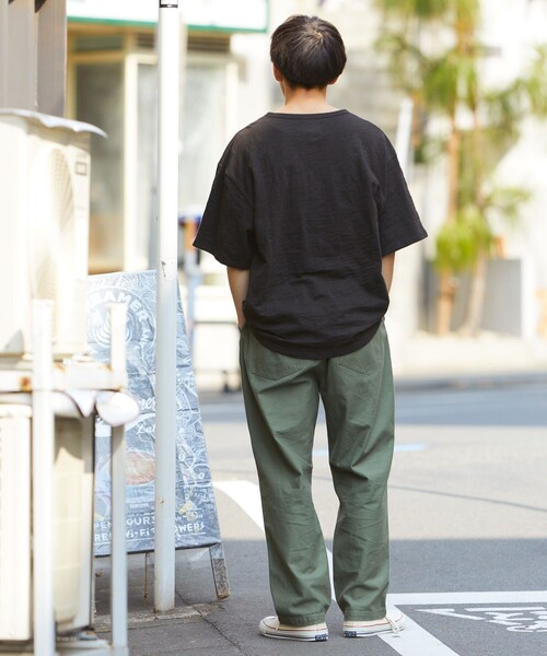 HINSON（ヒンソン）の「HINSON/ヒンソン 別注 ヘンリーネックスラブ半袖 TEE/半袖Tシャツ（Tシャツ/カットソー・メンズ・ホワイト/ブラック/オリーブ/ホワイト×ブラック・MEDIUM/LARGE）」の13枚目の写真