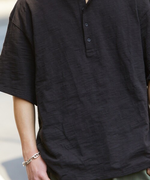 HINSON（ヒンソン）の「HINSON/ヒンソン 別注 ヘンリーネックスラブ半袖 TEE/半袖Tシャツ（Tシャツ/カットソー・メンズ・ホワイト/ブラック/オリーブ/ホワイト×ブラック・MEDIUM/LARGE）」の22枚目の写真