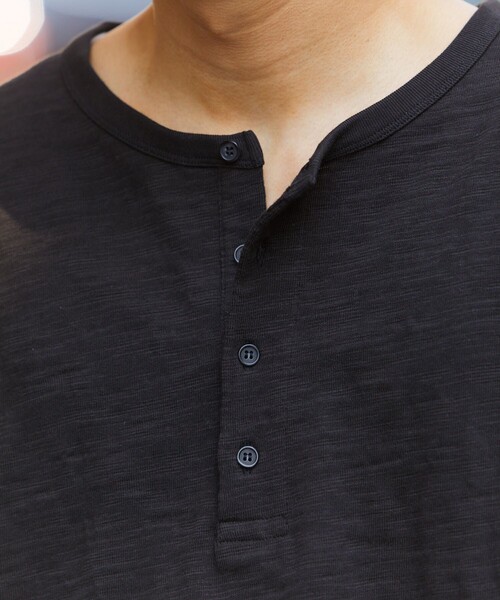 HINSON（ヒンソン）の「HINSON/ヒンソン 別注 ヘンリーネックスラブ半袖 TEE/半袖Tシャツ（Tシャツ/カットソー・メンズ・ホワイト/ブラック/オリーブ/ホワイト×ブラック・MEDIUM/LARGE）」の16枚目の写真