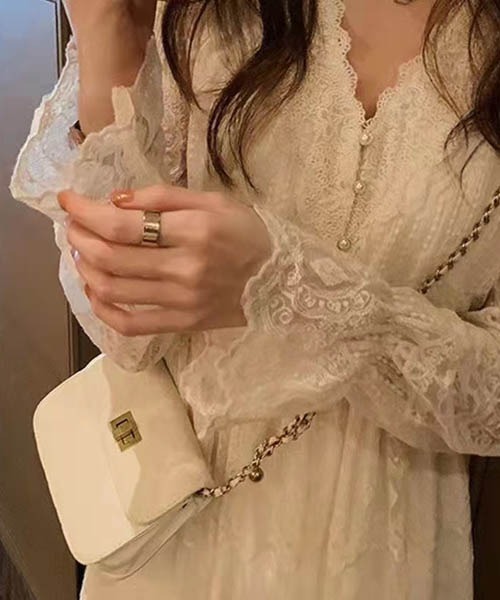 gossip！ロサンゼルス（ゴシップロサンゼルス）の「レーシー/シックワンピース（ワンピース・レディース・オフホワイト・S/M/L）」の7枚目の写真