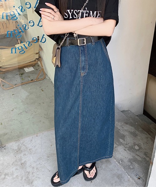 meJane(ミージェーン)の「デニムジレ×ロングスカート セットアップ(セットアップ・レディース・インディゴブルー・M/L)」の7枚目の写真