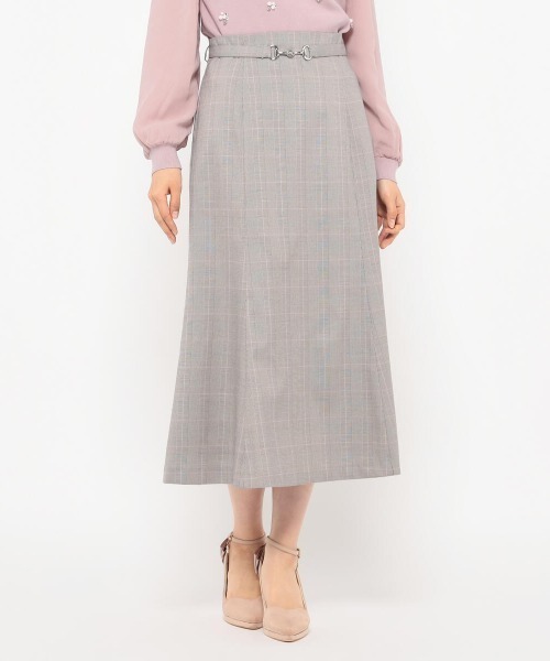 MISCH MASCH(ミッシュマッシュ)の「ビット付きフレアスカート(スカート・レディース・ホワイト×ブラック/ピンク/ブラウン/ネイビー・SMALL/MEDIUM)」の2枚目の写真