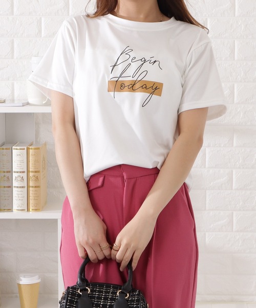 Lace Ladies（レースレディース）の「筆記ロゴ半袖Tシャツ（Tシャツ/カットソー・レディース・グレー/ブラック/ホワイト・FREE）」の2枚目の写真