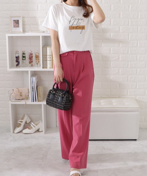 Lace Ladies（レースレディース）の「筆記ロゴ半袖Tシャツ（Tシャツ/カットソー・レディース・グレー/ブラック/ホワイト・FREE）」の9枚目の写真