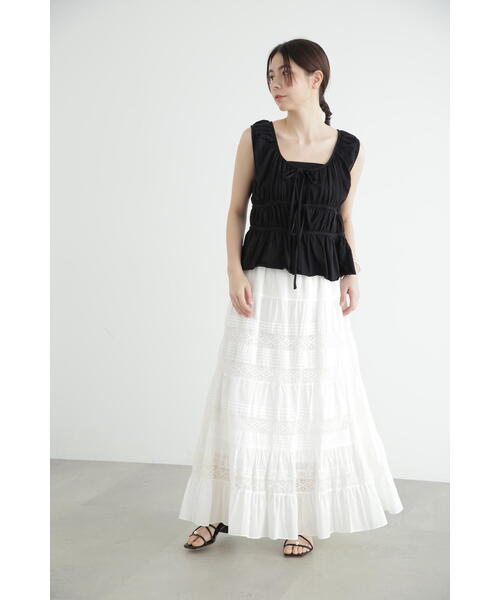 JILL STUART(ジルスチュアート)の「◆ラスティックテンジクギャザートップス(Tシャツ/カットソー・レディース・レッド/ブラック/ホワイト・FREE)」の5枚目の写真
