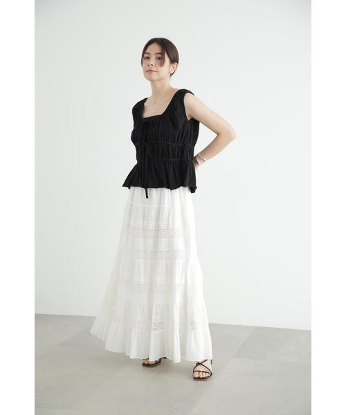 JILL STUART(ジルスチュアート)の「◆ラスティックテンジクギャザートップス(Tシャツ/カットソー・レディース・レッド/ブラック/ホワイト・FREE)」の6枚目の写真