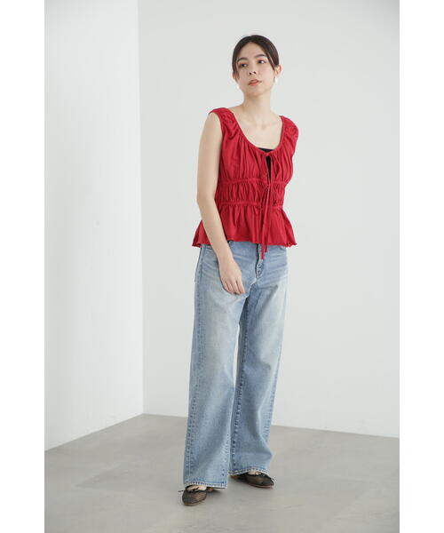 JILL STUART(ジルスチュアート)の「◆ラスティックテンジクギャザートップス(Tシャツ/カットソー・レディース・レッド/ブラック/ホワイト・FREE)」の19枚目の写真