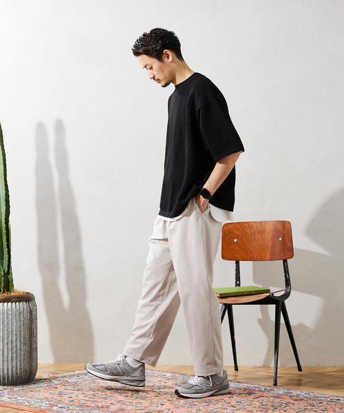 JOURNAL STANDARD relume（ジャーナルスタンダード　レリューム）の「【半袖ニット+カットソーの2点SET】リサイクルポリエステル サマーニット ”BIAS”（Tシャツ/カットソー・メンズ・ブラック/グレー/ストーン/ベージュ系その他/ブルー系その他/イエロー・MEDIUM/LARGE）」の8枚目の写真