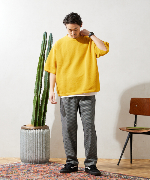 JOURNAL STANDARD relume（ジャーナルスタンダード　レリューム）の「【半袖ニット+カットソーの2点SET】リサイクルポリエステル サマーニット ”BIAS”（Tシャツ/カットソー・メンズ・ブラック/グレー/ストーン/ベージュ系その他/ブルー系その他/イエロー・MEDIUM/LARGE）」の15枚目の写真