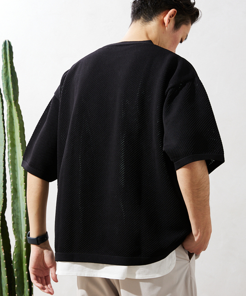 JOURNAL STANDARD relume（ジャーナルスタンダード　レリューム）の「【半袖ニット+カットソーの2点SET】リサイクルポリエステル サマーニット ”BIAS”（Tシャツ/カットソー・メンズ・ブラック/グレー/ストーン/ベージュ系その他/ブルー系その他/イエロー・MEDIUM/LARGE）」の20枚目の写真