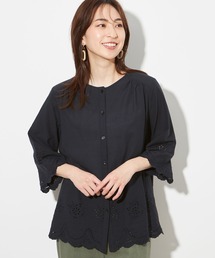 スカラップレースブラウス