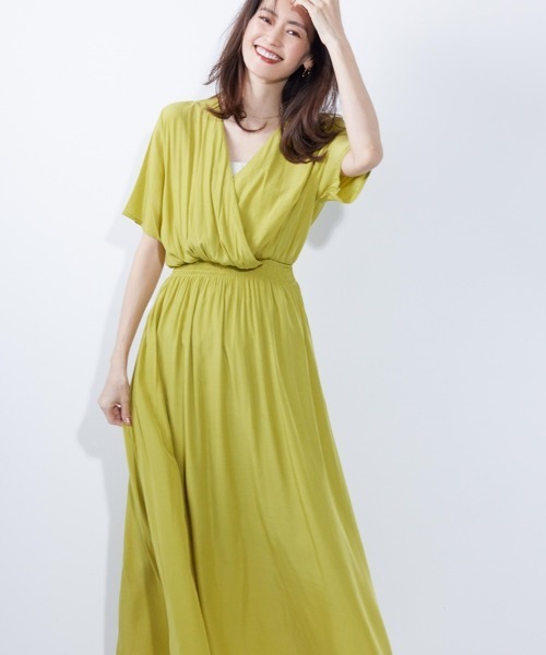 新品　エムドゥ　M.deux ロングワンピース　カシュクール女神ワンピース M.deux ワンピース 「カシュクール女神ワンピース」 : ZOZOTOWN