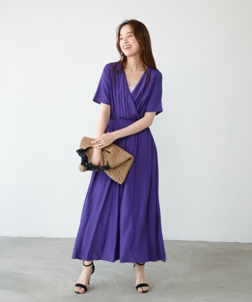 新品　エムドゥ　M.deux ロングワンピース　カシュクール女神ワンピース M.deux ワンピース 「カシュクール女神ワンピース」 : ZOZOTOWN
