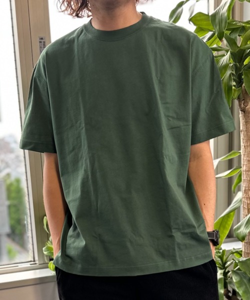 NAVY（ネイビー）の「NAVY U.S.コットン100％ 無地Tシャツ（Tシャツ/カットソー・メンズ・グレイッシュベージュ/チャコール/ミント/グリーン/ホワイト/ネイビー/ブラック/マスタード・M/L/XL/S）」の6枚目の写真
