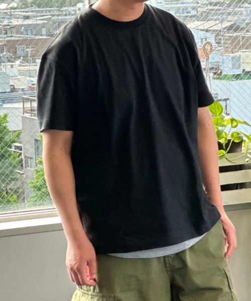 NAVY（ネイビー）の「NAVY U.S.コットン100％ 無地Tシャツ（Tシャツ/カットソー・メンズ・グレイッシュベージュ/チャコール/ミント/グリーン/ホワイト/ネイビー/ブラック/マスタード・M/L/XL/S）」の3枚目の写真