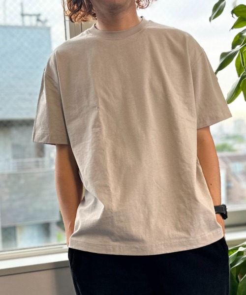 NAVY（ネイビー）の「NAVY U.S.コットン100％ 無地Tシャツ（Tシャツ/カットソー・メンズ・グレイッシュベージュ/チャコール/ミント/グリーン/ホワイト/ネイビー/ブラック/マスタード・M/L/XL/S）」の19枚目の写真