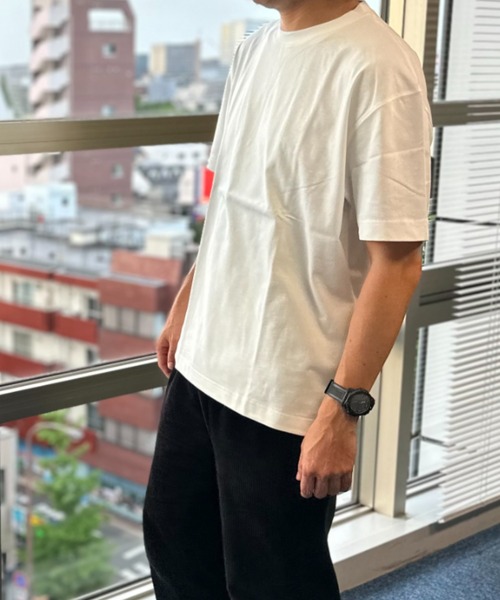 NAVY（ネイビー）の「NAVY U.S.コットン100％ 無地Tシャツ（Tシャツ/カットソー・メンズ・グレイッシュベージュ/チャコール/ミント/グリーン/ホワイト/ネイビー/ブラック/マスタード・M/L/XL/S）」の16枚目の写真