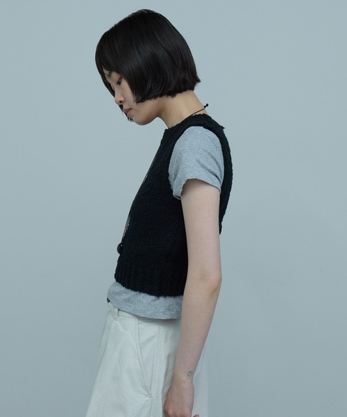 leimn(レイムン)の「ポコポコニットベスト(ベスト・レディース・ホワイト/ブラック・MEDIUM)」の9枚目の写真
