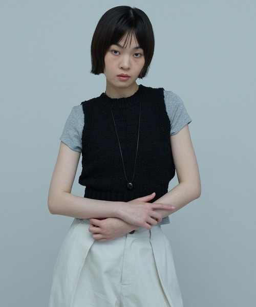 leimn(レイムン)の「ポコポコニットベスト(ベスト・レディース・ホワイト/ブラック・MEDIUM)」の11枚目の写真