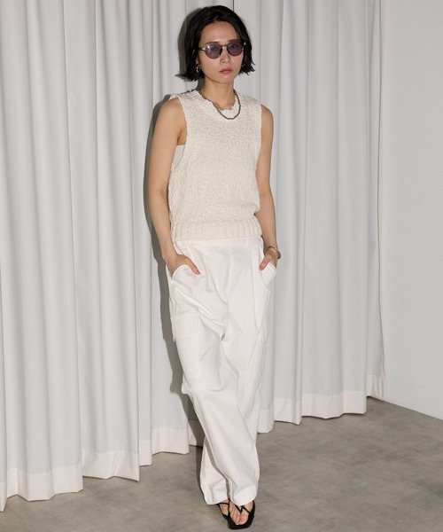 leimn（レイムン）の「ポコポコニットベスト（ベスト・レディース・ホワイト/ブラック・MEDIUM）」の7枚目の写真