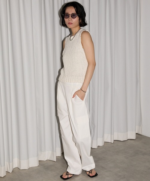 leimn（レイムン）の「ポコポコニットベスト（ベスト・レディース・ホワイト/ブラック・MEDIUM）」の9枚目の写真