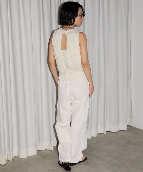 leimn（レイムン）の「ポコポコニットベスト（ベスト・レディース・ホワイト/ブラック・MEDIUM）」の13枚目の写真