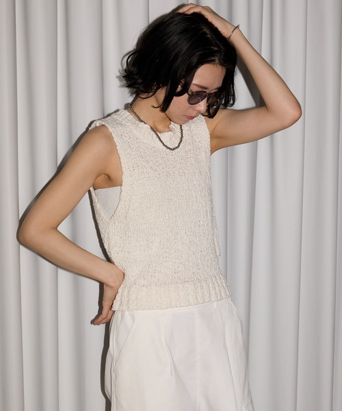 leimn（レイムン）の「ポコポコニットベスト（ベスト・レディース・ホワイト/ブラック・MEDIUM）」の18枚目の写真