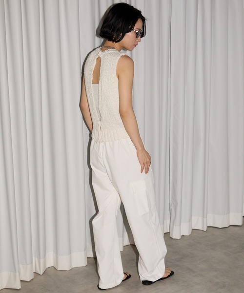 leimn（レイムン）の「ポコポコニットベスト（ベスト・レディース・ホワイト/ブラック・MEDIUM）」の21枚目の写真