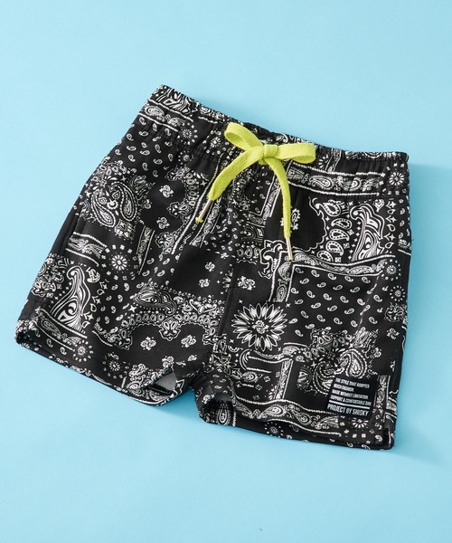 ☆【夏物売り尽くし】SHISKY/ペイズリー柄/セットアップ/Tシャツ/ハーフパンツ//夏物売り尽くし☆1点からでも可能☆キッズTシャツ/子供服 SHISKY / シスキー 裾スリット 無地/ペイズリー柄デザイン 配色ハーフ