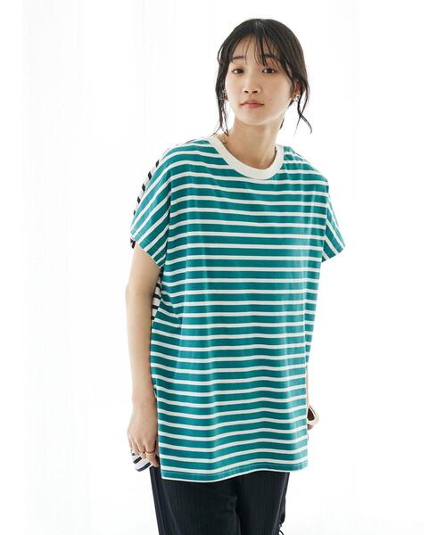 CRAFT STANDARD BOUTIQUE(クラフトスタンダードブティック)の「前後配色ボーダーTee(Tシャツ/カットソー・レディース・グリーン/ブラウン/ネイビー/ブルー・FREE)」の17枚目の写真