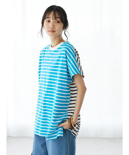 CRAFT STANDARD BOUTIQUE(クラフトスタンダードブティック)の「前後配色ボーダーTee(Tシャツ/カットソー・レディース・グリーン/ブラウン/ネイビー/ブルー・FREE)」の18枚目の写真