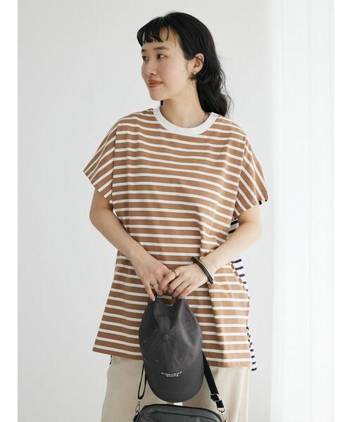 CRAFT STANDARD BOUTIQUE(クラフトスタンダードブティック)の「前後配色ボーダーTee(Tシャツ/カットソー・レディース・グリーン/ブラウン/ネイビー/ブルー・FREE)」の20枚目の写真
