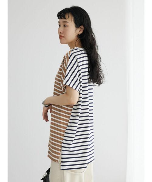 CRAFT STANDARD BOUTIQUE(クラフトスタンダードブティック)の「前後配色ボーダーTee(Tシャツ/カットソー・レディース・グリーン/ブラウン/ネイビー/ブルー・FREE)」の22枚目の写真